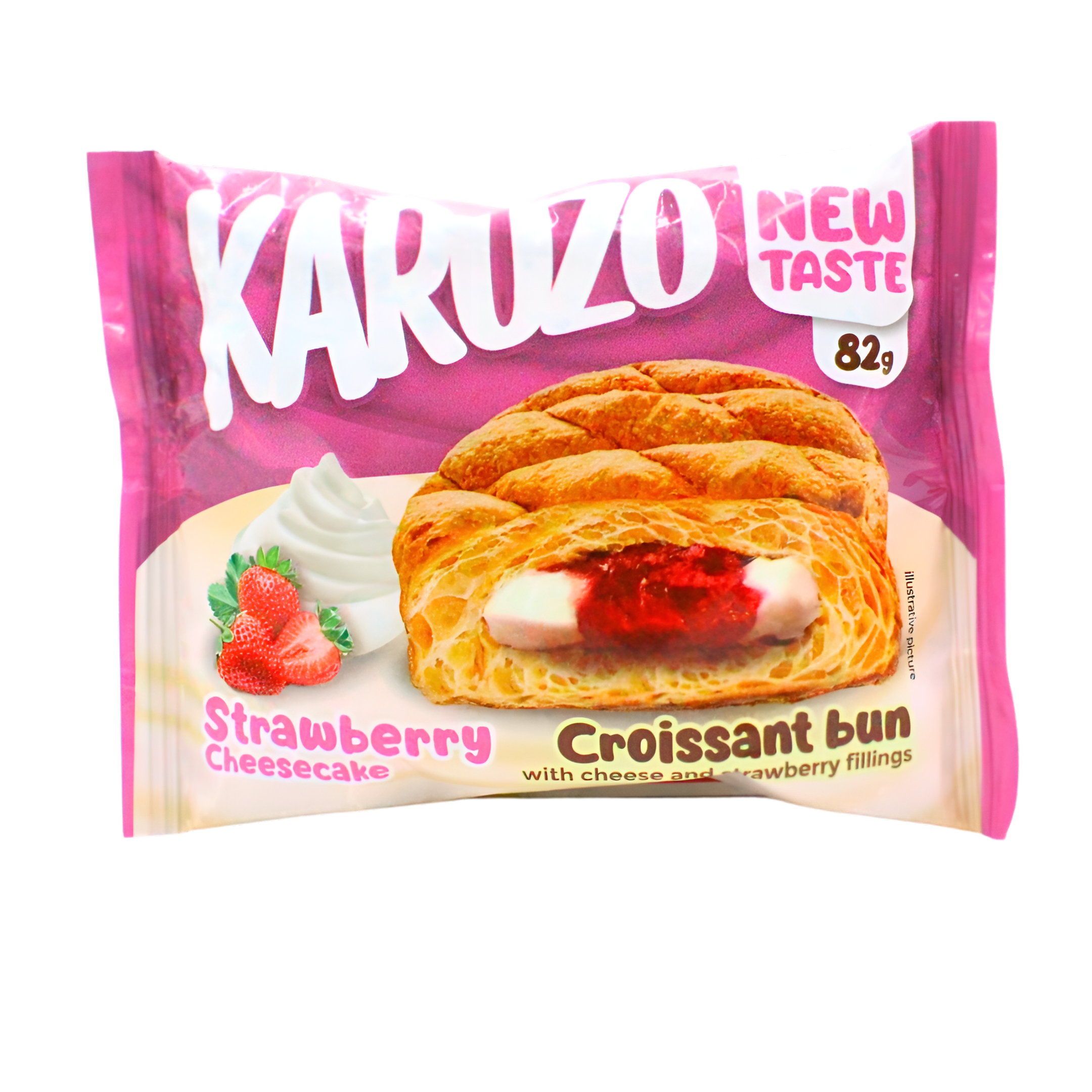 318-1 Kroasan jogurt krema sa jagodama 82g Karuzo - Image 1