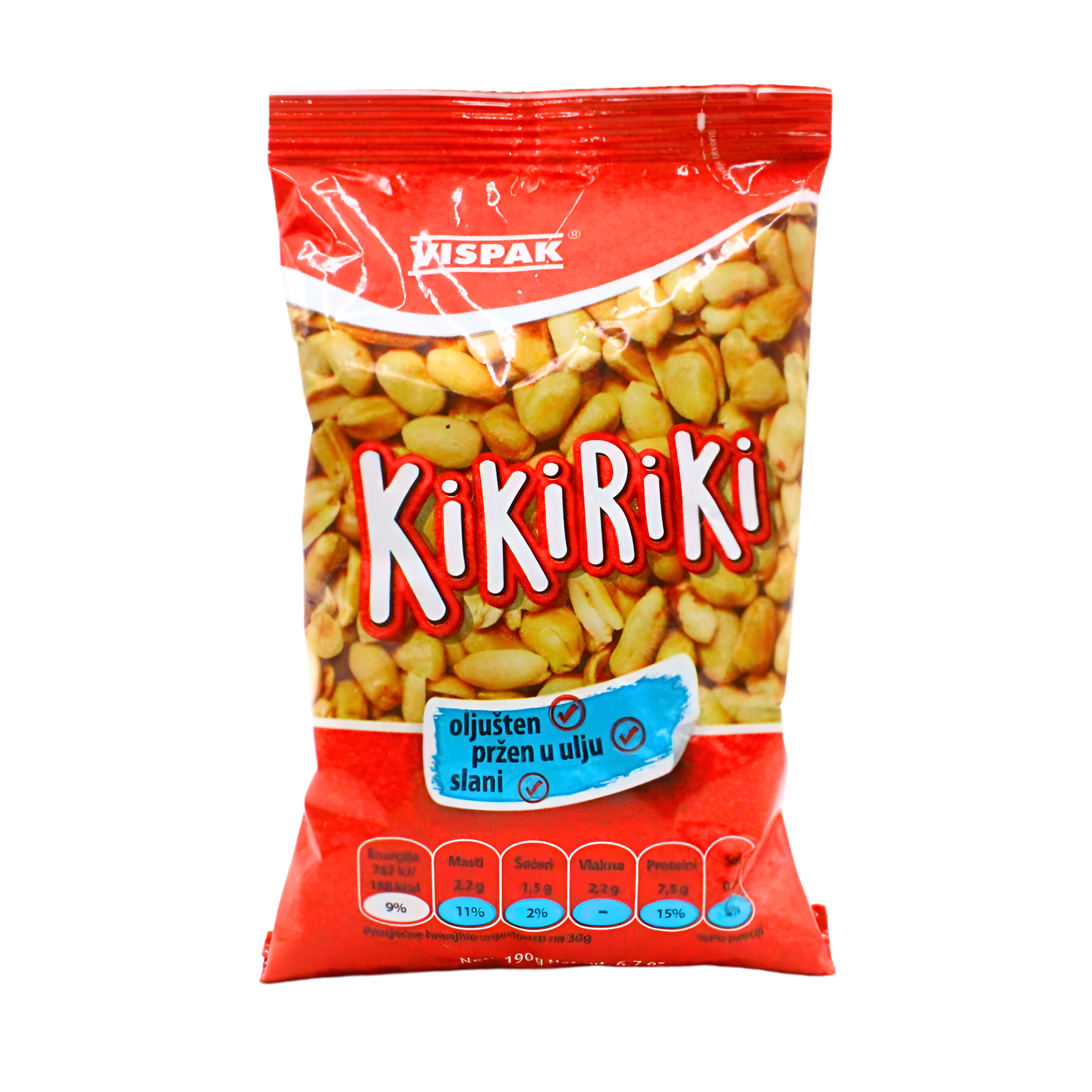 334-1 Kikiriki slani pržen u ulju 190g Vispak - Image 1