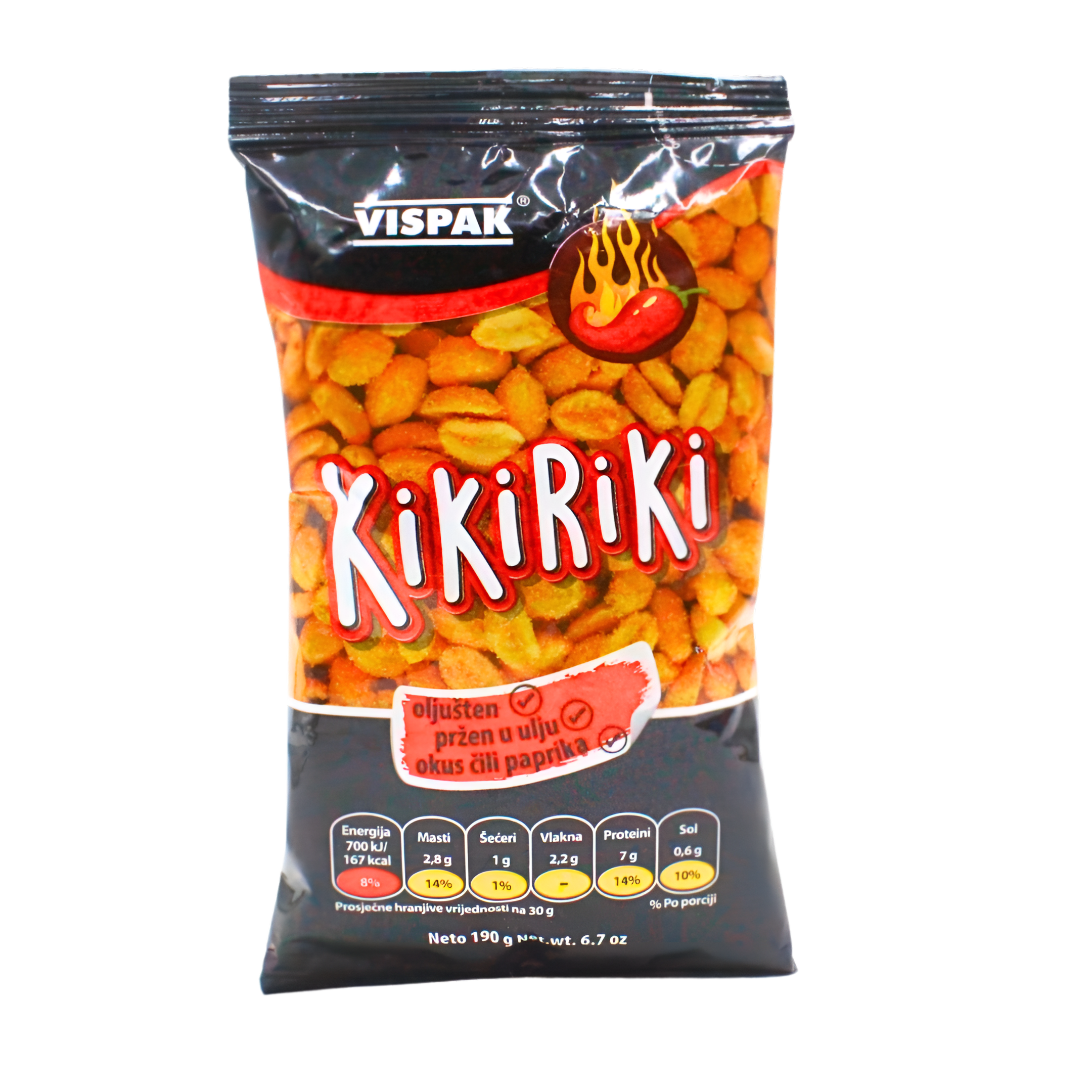 335-1 Kikiriki pržen u ulju okus čili paprika 190g Vispak - Image 1