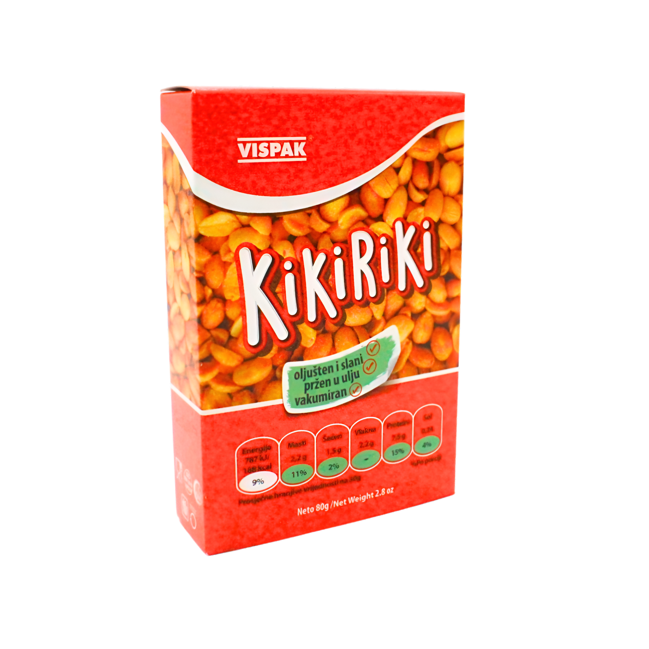 338-1 Kikiriki slani vakumiran 80g Vispak - Image 1