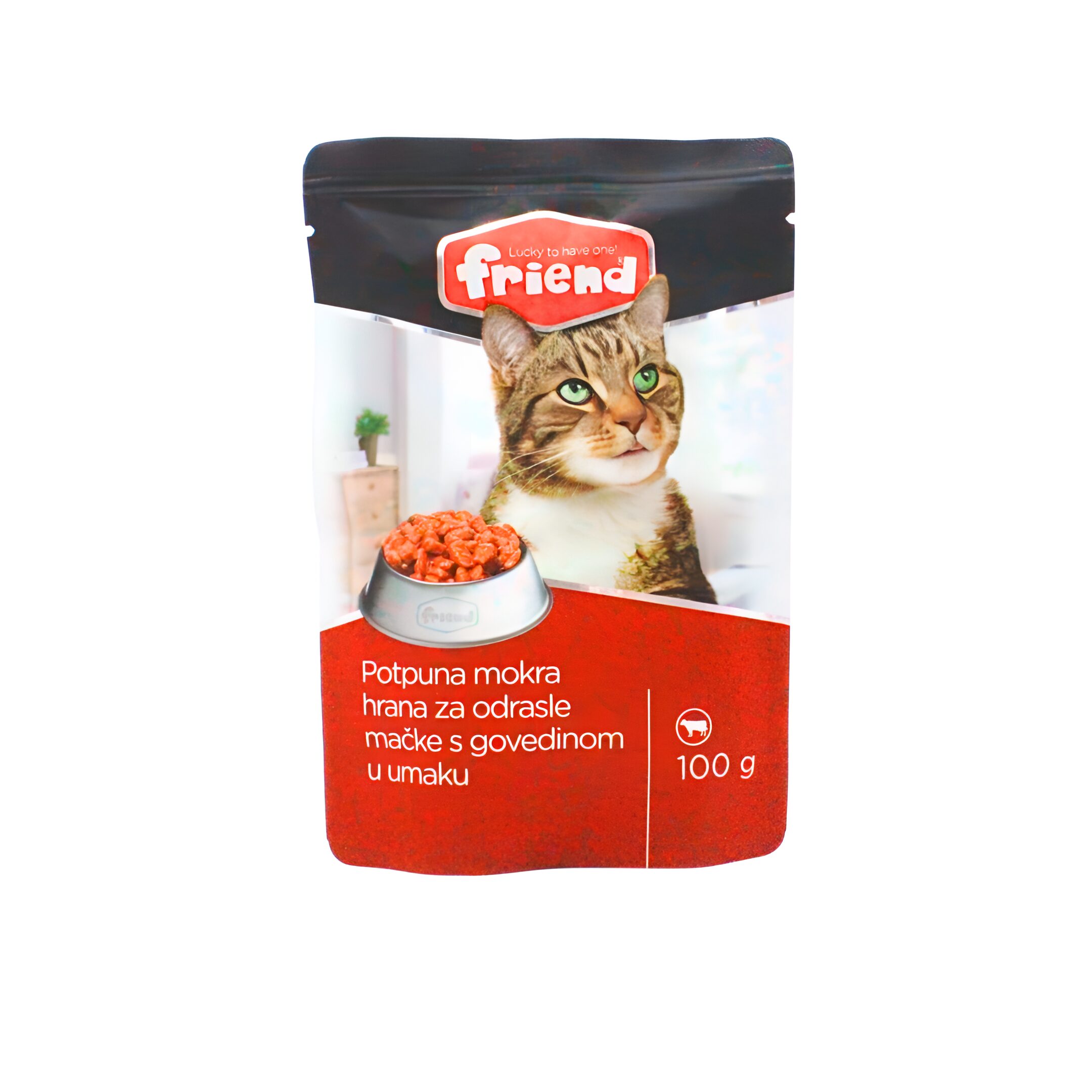 376-1 Mokra hrana za odrasle mačke,govedina 100g Friend - Image 1