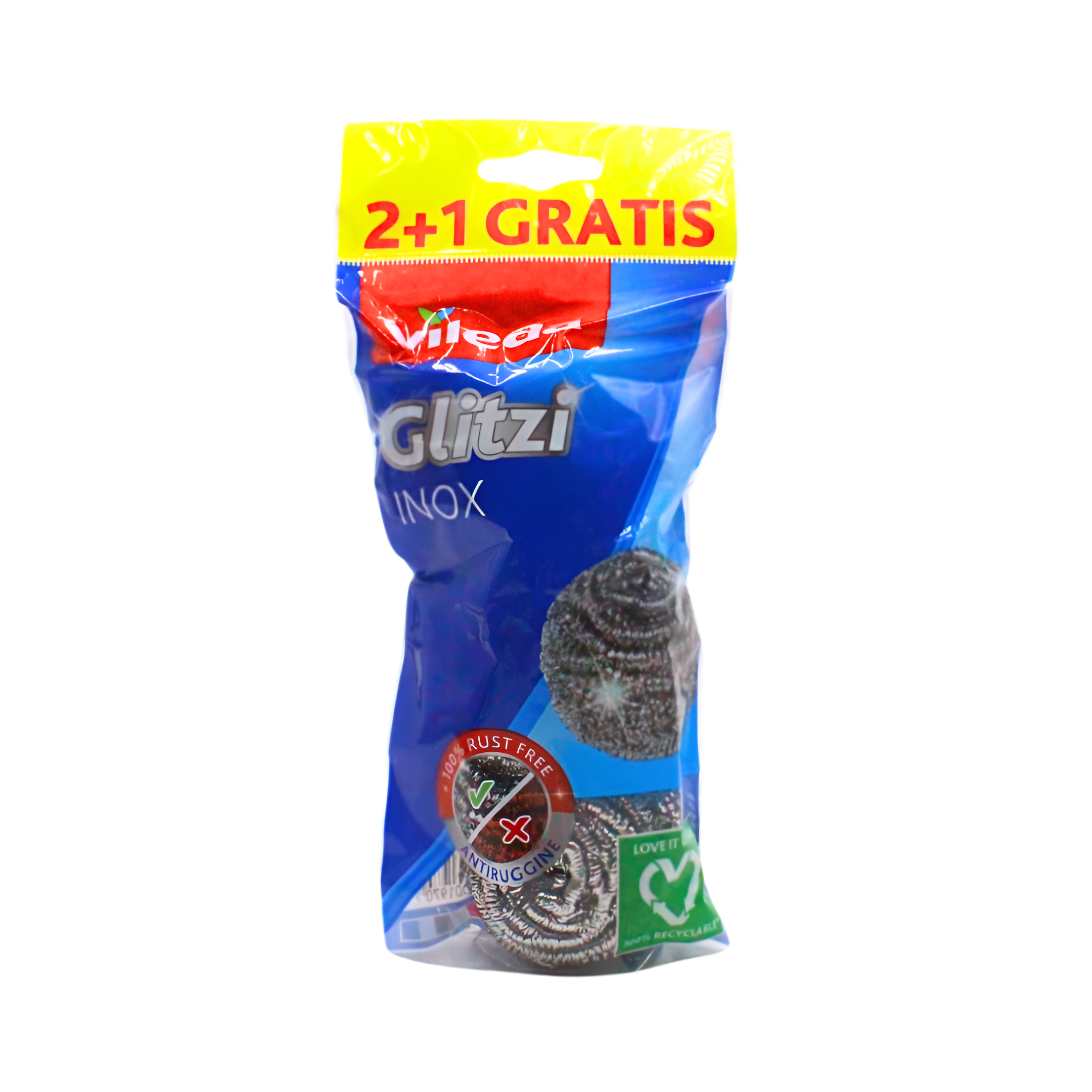 411-1 Vileda glitzi inox žica za ribanje suđa 3 komada - Image 1
