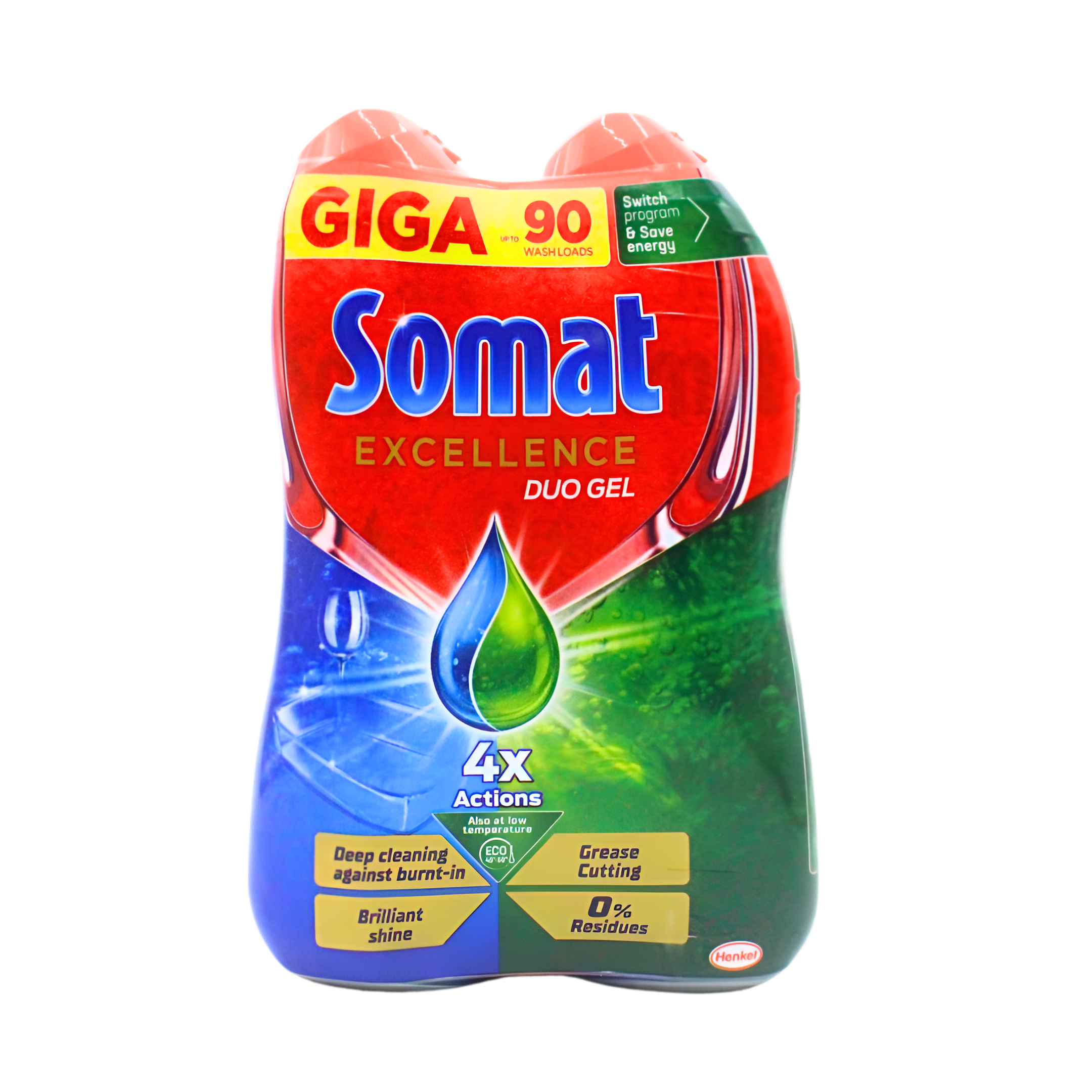 425-1 Sredstvo duo gel za mašinsko pranje posuđa 2x835ml, 1.368 l Somat excellence - Image 1