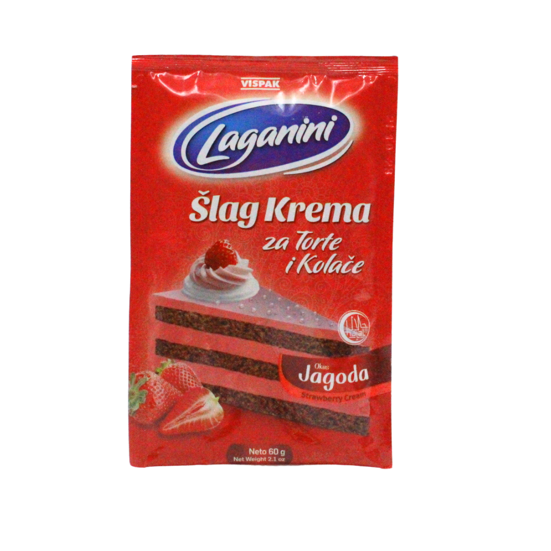 93 (1) Šlag krema jagoda Vispak 60g - Image 1