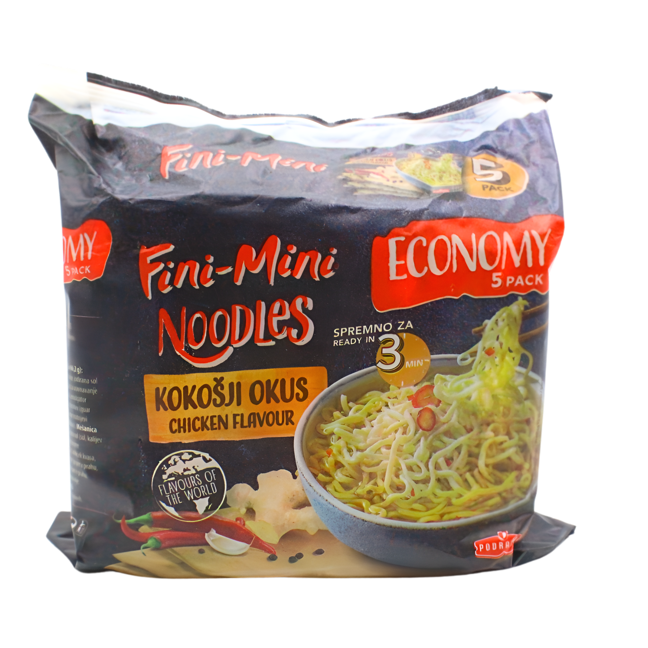 276-1 Fini-mini noodles kokošiji okus-375g ,5pak - Image 1