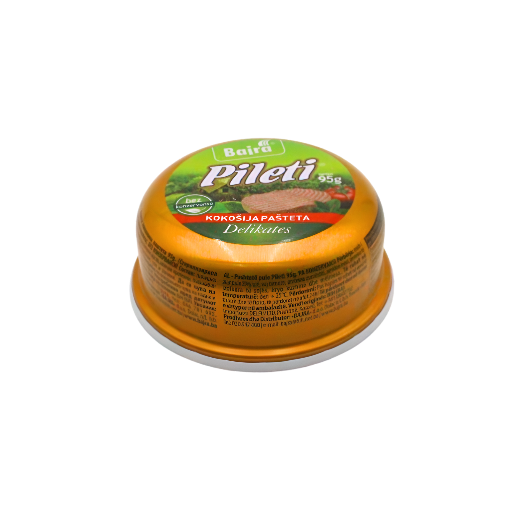 455-1 Pašteta kokošija Pileti 95g, Bajra - Image 1