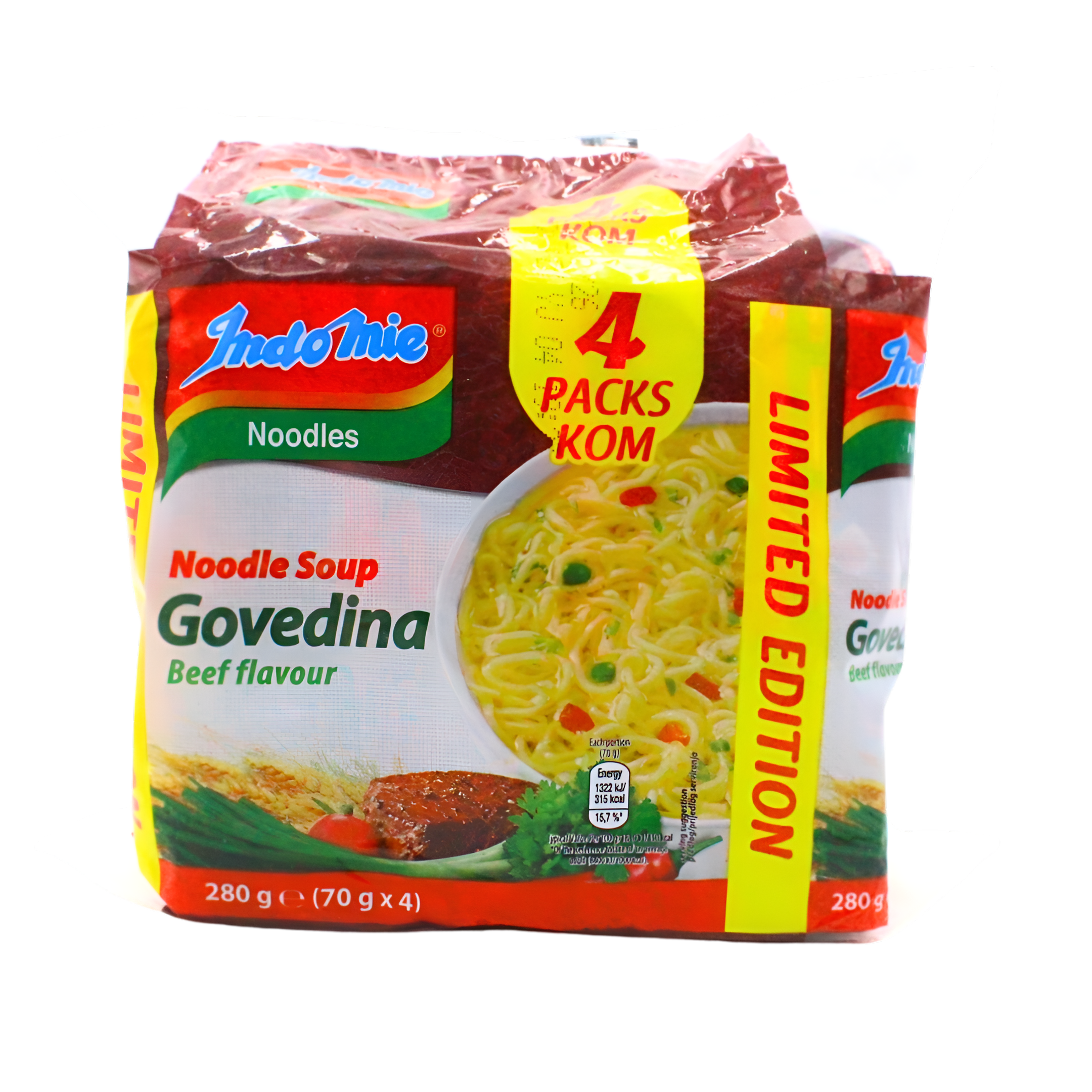 409-1 Indomie instant juha okus govedina, 4kom 280g - Image 1