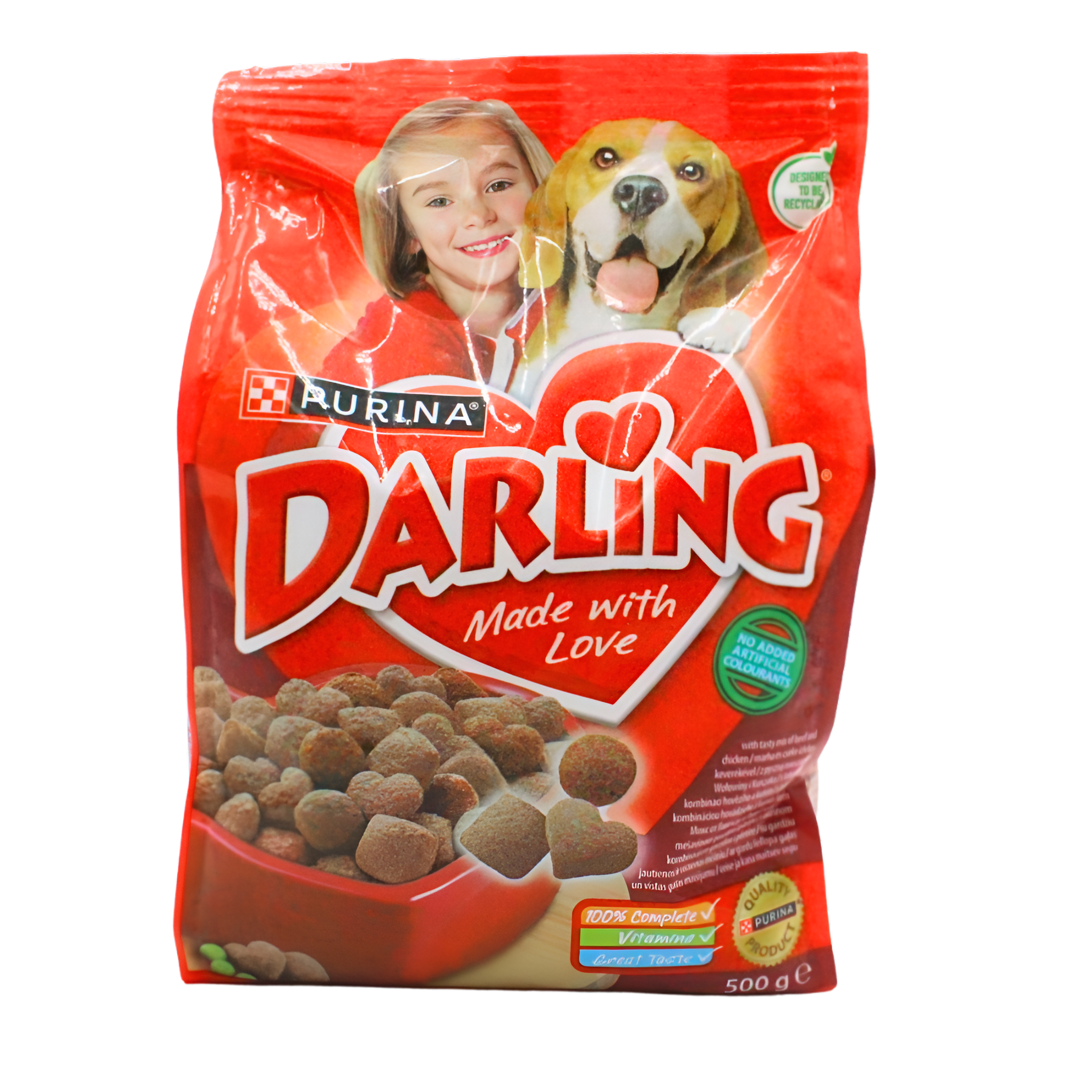 457-1 Suha hrana za odrasle pse meso i povrće,500g Purina Darling - Image 1