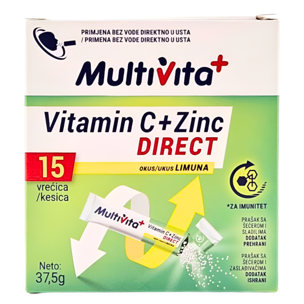 Vitamin C + Cinc Direct sa okusom limuna,15kom, Multivita