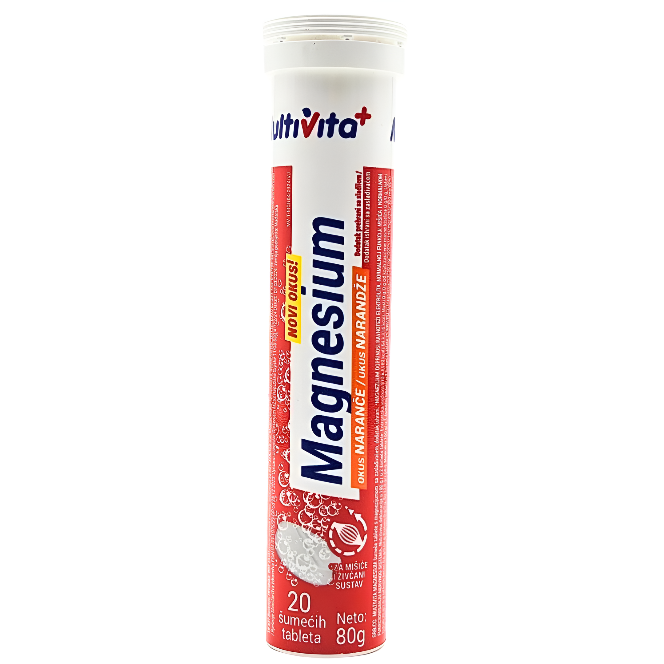 276 Magnezij šumeće tablete-okus narandže, 20kom, 80g Multivita - Image 1